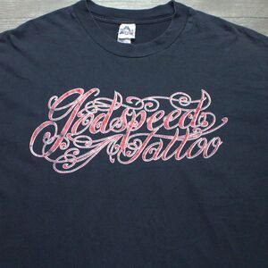 Vintage Godspeed Tattoo Shop T-Shirt Faded Size Large